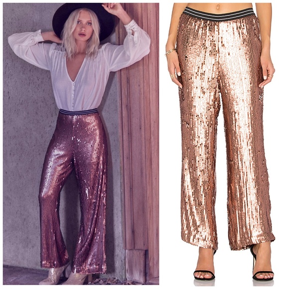 Free People Pants - NWT, Free People, Just a Dreamer Sequin Crop Pants
